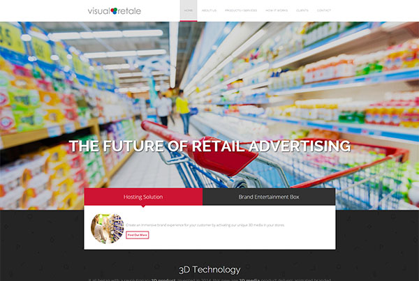 Website for Visual Retale - A revolutionary 3D product